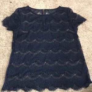 Navy blue lace top